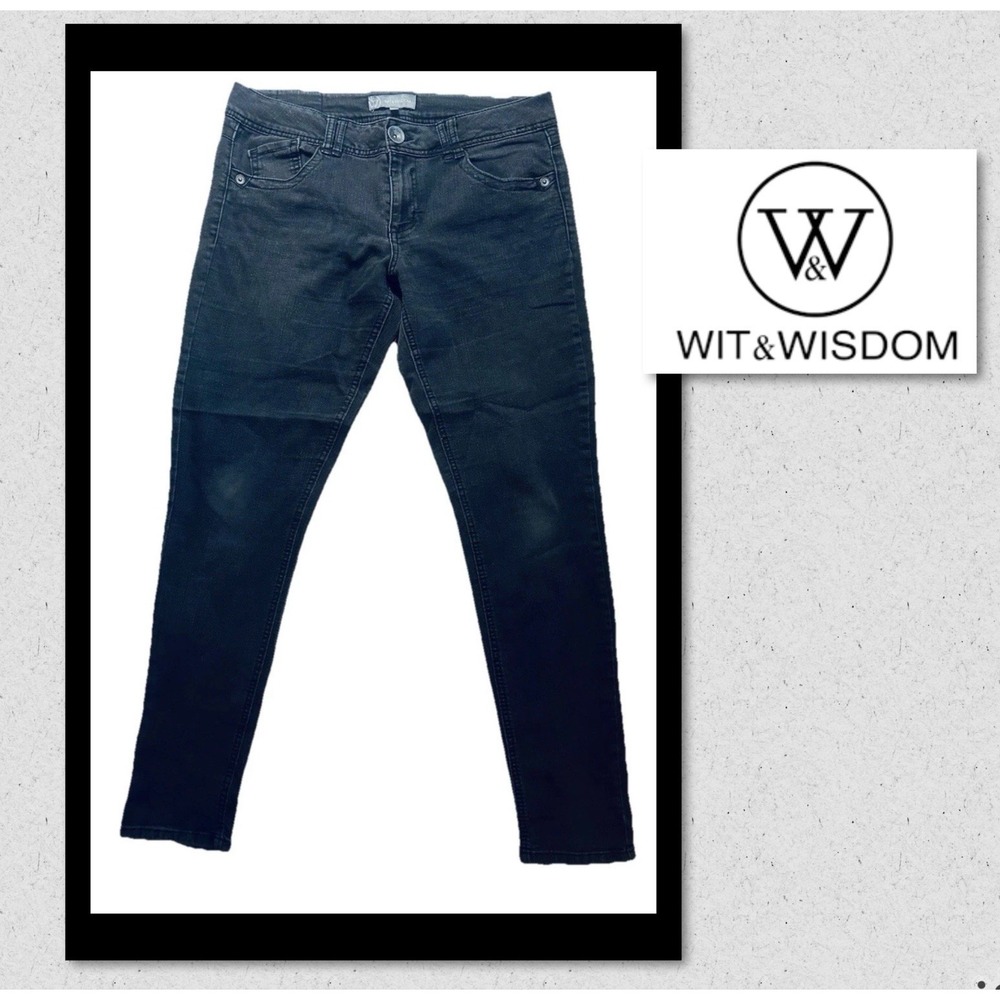 Wit & Wisdom Jeans Women's Size 12 Washed Black Mid Rise (34X30.5") Ankle